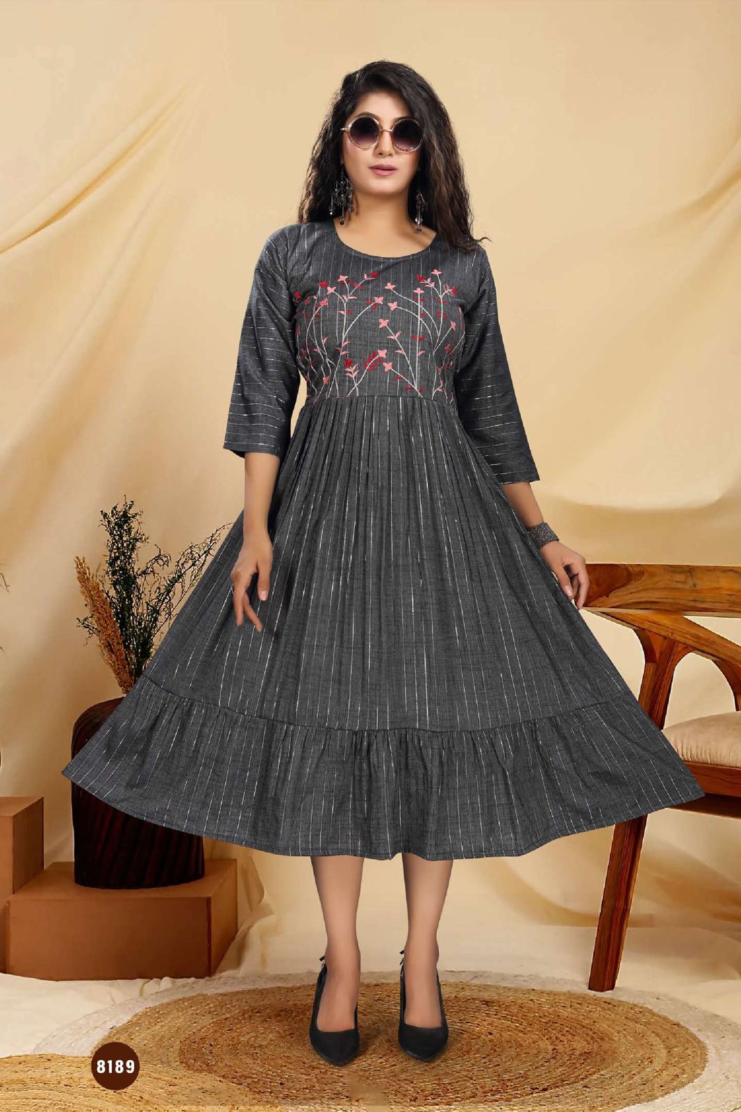 New Riyaa Fiza 1 Fancy Casual Wear Rayon Embroidery Kurti Collection